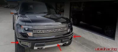 American Car Craft 3Pc Stainless Steel Laser Mesh Lower Front Grille Kit Ford Raptor 2010-2014 - ACC-772032