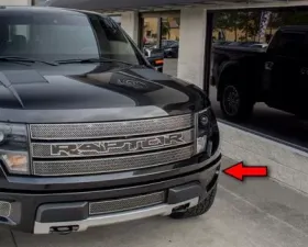 American Car Craft 2pc Stainless Steel Outer Laser Mesh Fog Light Grille Ford Raptor 2010-2014