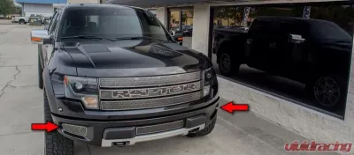 American Car Craft 2pc Stainless Steel Outer Laser Mesh Fog Light Grille Ford Raptor 2010-2014 - ACC-772033