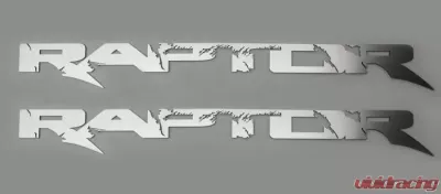 American Car Craft 2Pc 15" Polished Stainless Steel Raptor Badges Ford Raptor 2010-2014 - ACC-772034