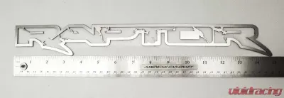 American Car Craft 2Pc 15" Polished Stainless Steel Raptor Frame Style Emblems Ford Raptor 2010-2014 - ACC-772038