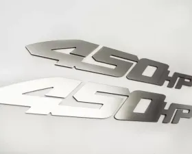 American Car Craft 2Pc Polished Stainless Steel 450HP Emblems Ford Raptor 2017-2020