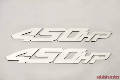 American Car Craft 2Pc Brushed Stainless Steel 450HP Emblems Ford Raptor 2017-2020 - ACC-772048