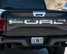 American Car Craft Brushed Premium Stainless Steel Ford Tailgate Letters Ford Raptor 2017-2020