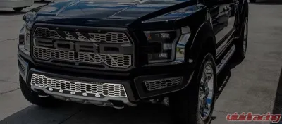 American Car Craft Brushed Stainless Steel Lower Grille Replacement w/LEDs Ford Raptor 2017-2020 - ACC-772078