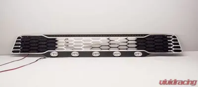American Car Craft Brushed Stainless Steel Lower Grille Replacement w/LEDs Ford Raptor 2017-2020 - ACC-772078