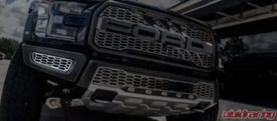 American Car Craft 2Pc Polished Premium Stainless Steel Front Lower Bumper Leaf Grilles Ford Raptor 2017-2020 - ACC-772079