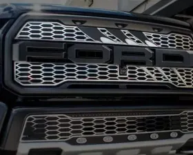 American Car Craft 2Pc Brushed Stainless Steel Slash Style Upper Grille Overlays Ford Raptor 2017-2020
