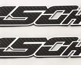 American Car Craft 2Pc Black Carbon Fiber Vinyl 450HP Custom Emblems Ford Raptor 2017-2020