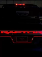 American Car Craft Brushed Stainless Steel Red LED Light Tailgate Rocker Panel Ford Raptor 2017-2020                                     - ACC-772088 - Image 2