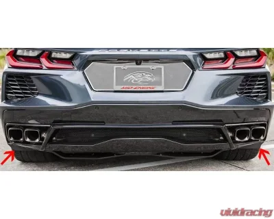 American Car Craft 2pc Carbon Fiber Wrapped Rear Mud Guards Chevrolet C8 Corvette Stingray 2020-2024 - ACC-882001