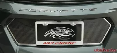 American Car Craft Red Carbon Fiber Mid-Engine Style License Plate Frame Chevrolet C8 Corvette Stingray 2020-2024 - ACC-882007-RD