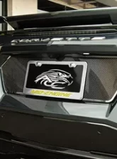 American Car Craft Yellow Carbon Fiber Mid-Engine Style License Plate Frame Chevrolet C8 Corvette Stingray 2020-2024                                     - ACC-882007-YLW - Image 2