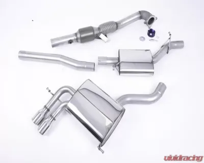 Milltek Resonated Turbo Back Exhaust System w/Hi-Flow Sports Cat Audi A3 2.0T FSI Quattro SportBack 2004-2012 - SSXAU044