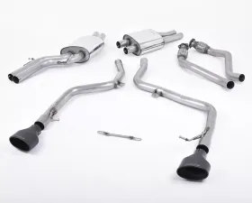 Milltek 2.37 inch Race Catback Exhaust System w/Black Oval 150 x 95mm Tips Audi S5 B8 Cabriolet 3.0TFSI Quattro S Tronic 2008-2016