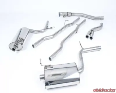 Milltek 2.50 inch Catback Exhaust System Non Resonated w/Dual 100mm Detachable Jet Style Tips Audi A4 B6 1.8T Quattro Avant 5 Speed MT 2002-2004 - SSXAU305