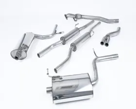 Milltek 2.50 inch Catback Exhaust System Non Resonated w/Dual 90mm Detachable Jet Style Tips Audi A4 B6 1.8T Quattro Avant 6 Speed MT 2003-2004