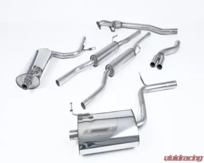 Milltek 2.50 inch Catback Exhaust System Non Resonated w/Dual 90mm Detachable Jet Style Tips Audi A4 B6 1.8T Quattro Avant 6 Speed MT 2003-2004 - SSXAU307
