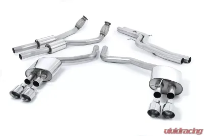 Milltek 2.76 inch Catback Exhaust System Non Resonated w/Polished Quad 100mm GT100 Tips Audi S7 Sportback 4.0 TFSI Quattro S Tronic 2013-2018 - SSXAU331
