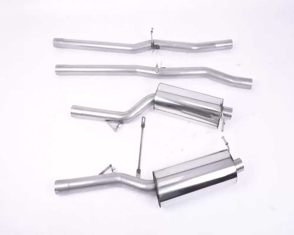 Milltek 2.75 inch Catback Exhaust System Non Resonated w/150 x 95mm Polished Oval Tips Audi RS6 C5 V8 Bi-Turbo Avant 2003-2004 - SSXAU355