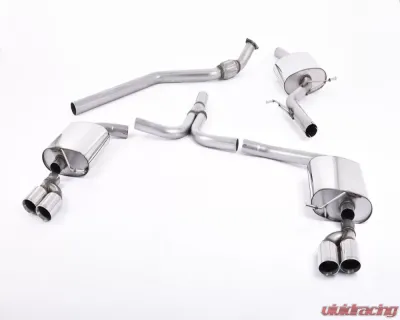 Milltek 2.76 inch Catback Exhaust System w/Cerakote Black Dual 100mm GT100B Style Tips Audi A4 B8 2.0 TFSI S Line Sedan Tiptronic 2009-2011 - SSXAU436
