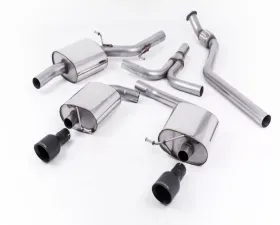 Milltek 2.76 inch Catback Exhaust System EC Approved w/Dual Cerakote Black 100mm GT100B Tips Audi A5 Cabriolet 2.0 TFSI MT 2008-2016