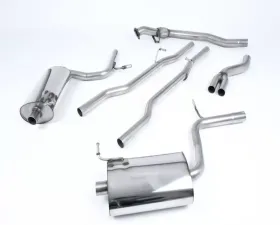 Milltek 2.50 inch Catback Exhaust System Non Resonated w/Dual 90mm Detachable GT90 Style Tips Audi A4 B6 1.8T Quattro Avant 5 Speed MT 2002-2004