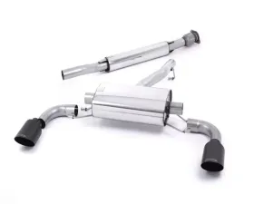 Milltek 2.50 inch Secondary Catback Exhaust System Resonated w/Brushed Titanium Dual GT115 Style Tips Subaru BRZ 2.0L 2013-2015