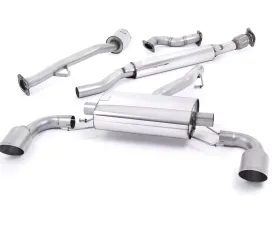 Milltek 2.50 inch Primary Catback Exhaust System Resonated w/Brushed Titanium Dual GT115 Style Tips Scion FRS 2.0L 2013-2015
