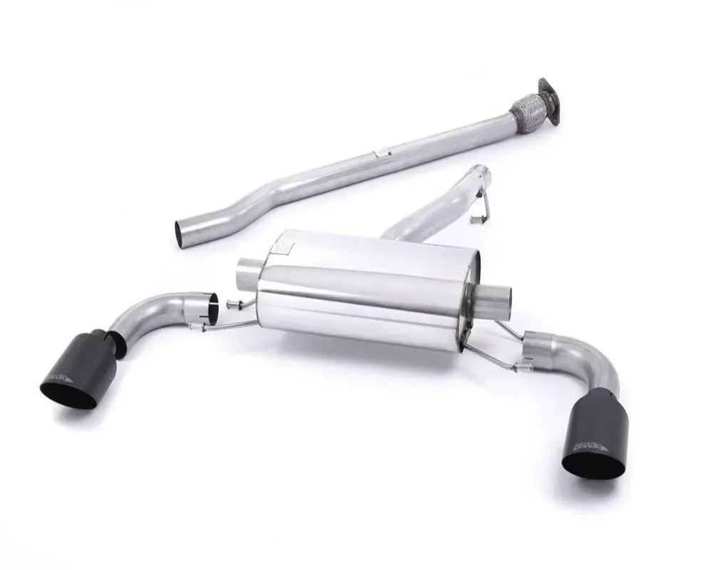 Milltek 2.50 inch Secondary Catback Exhaust System Non Resonated w/Ceramic Black Dual 115mm GT115B Style Tips Subaru BRZ 2.0L 2013-2015 - SSXSB042