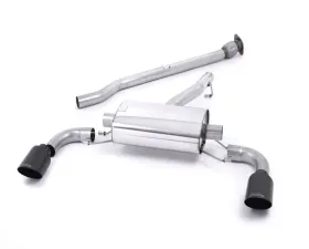 Milltek 2.50 inch Secondary Catback Exhaust System Non Resonated w/Ceramic Black Dual 115mm GT115B Style Tips Scion FRS 2.0L 2013-2015