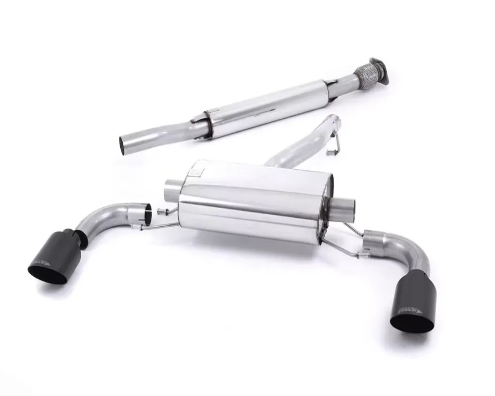 Milltek 2.50 inch Secondary Catback Exhaust System Resonated w/Ceramic Black Dual 115mm GT115B Style Tips Subaru BRZ 2.0L 2013-2015 - SSXSB043