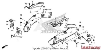 Honda OEM CBR1000RA Resonator Right Air Duct CLEARANCE - 64340-MKF-D40