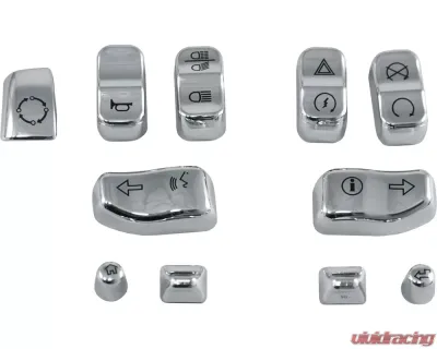 HardDrive Switch Caps Chrome 11 Piece Harley Davidson FLH | FLT 2014-Up - 0139-11