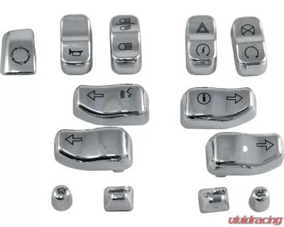 HardDrive Switch Caps Chrome 13 Piece Harley Davidson FLH | FLT 2014-Up - 0139-13
