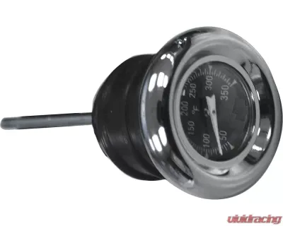 HardDrive Oil Temperature Gauge 2 3/4" Dipstick Black Face Harley Davidson FXST 1984-1999 | XL 1982-2003 - 03-0091