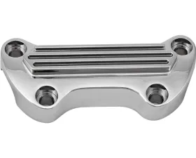HardDrive Handlebar Clamp Finned Without Skirt Chrome Harley Davidson 1973-Up