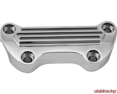HardDrive Handlebar Clamp Finned Without Skirt Chrome Harley Davidson 1973-Up - 10-711C