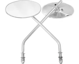 HardDrive Chrome Oval Mirror Long Stem