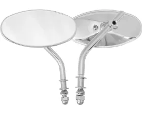 HardDrive Chrome Oval Mirror Short Stem