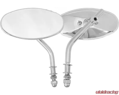 HardDrive Chrome Oval Mirror Short Stem - 153081