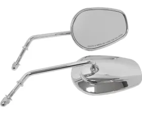 HardDrive Mirror OEM Style Tapered Long Stem Chrome Harley Davidson