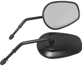 HardDrive Mirror OEM Style Tapered Short Stem Black Harley Davidson