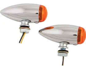 HardDrive LED Bullet Marker Light Chrome With Amber Lens