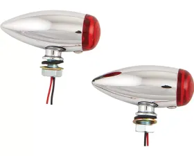 HardDrive LED Bullet Marker Light Chrome With Red Lens
