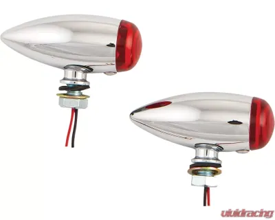 HardDrive LED Bullet Marker Light Chrome With Red Lens - 20-6589SRLED