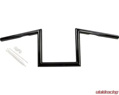 HardDrive Z-Bar 1" Dimpled 8" Rise Gloss Black Harley Davidson 1982-Up - 21-231GB