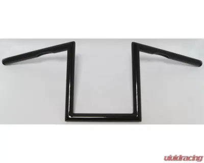 HardDrive Z-Bar 1" Dimpled 10" Rise Gloss Black Harley Davidson 1982-Up - 21-234GB