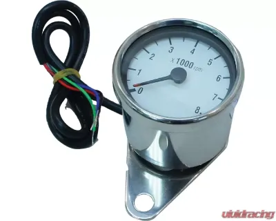 HardDrive Mini 8000rpm Tachometer White Face - 21-6910W