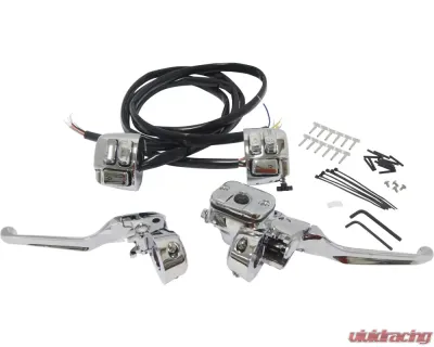 HardDrive Complete Handlebar Control 11/16" With Switches Chrome Harley Davidson 1996-2006 - 26-128
